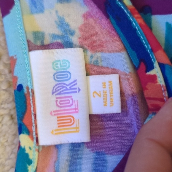 LuLaRoe Stretchy Short Sleeve Dress Size 2 with Pockets - Picture 4 of 7